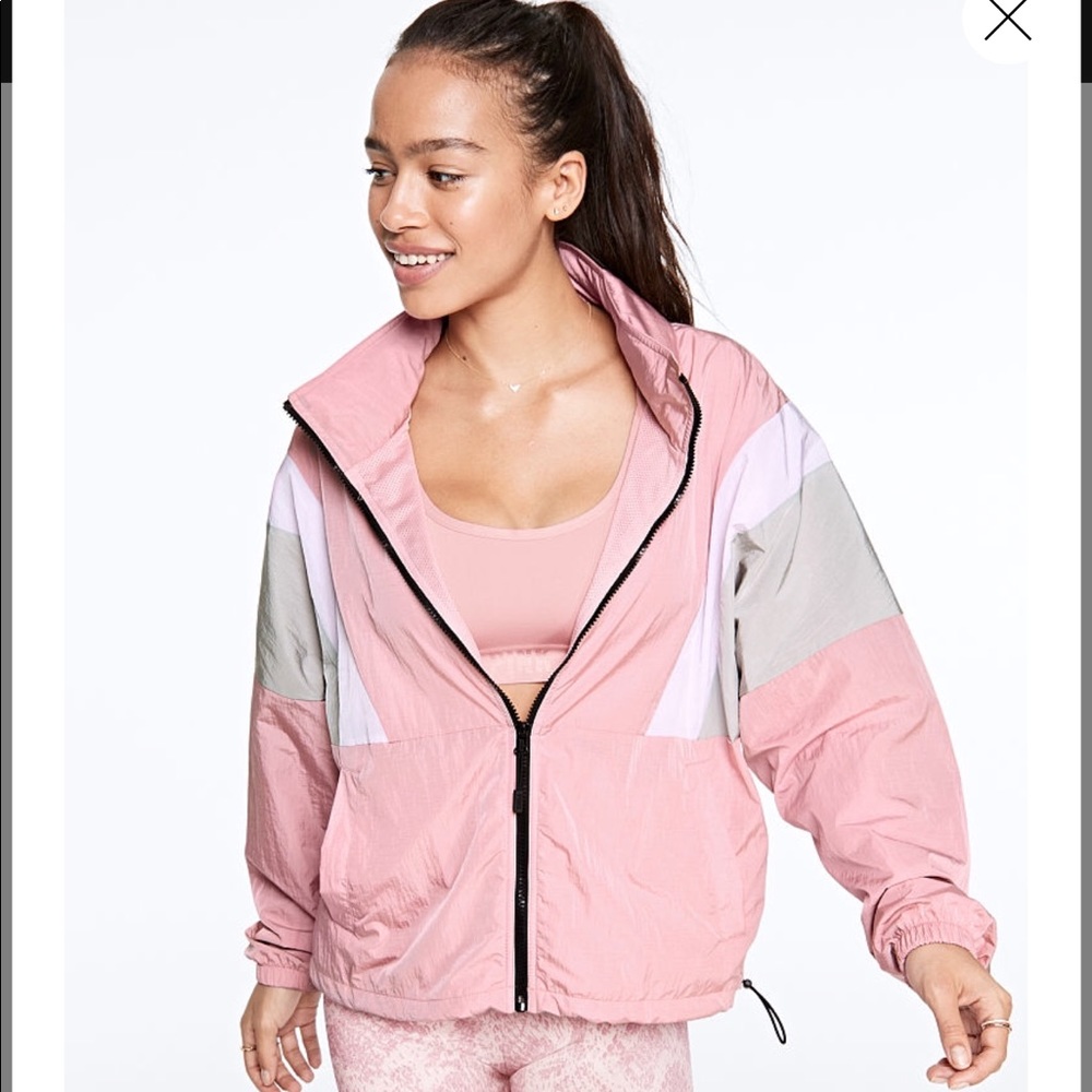 Pink Victoria Secret Anorak Colorblock zip up.